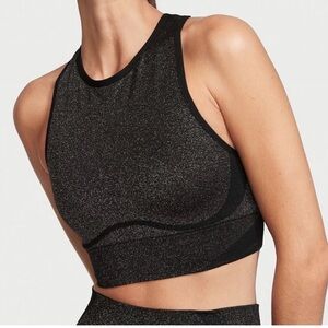 Victoria’s Secret Flow on Point black & gold sparkle sports bra size XL